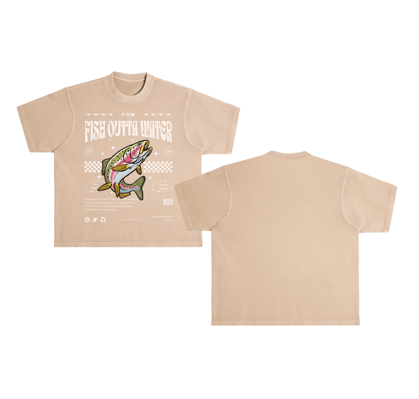 TROUT TEE - KHAKI